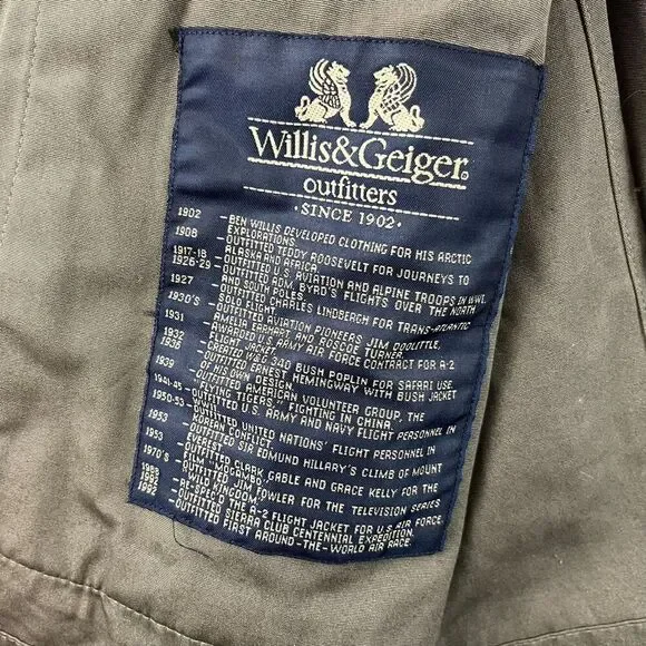 Vtg Willis & Geiger Safari Hemingway Belted Button Up Bush Poplin XL/XXL* - Picture 8 of 12